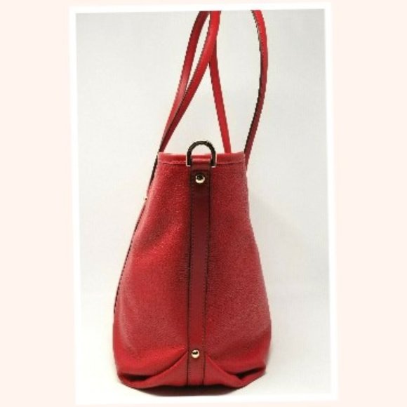Michael Kors Beck Bright Red Large Pebble Leather Tote Bag - Picture 6 of 10